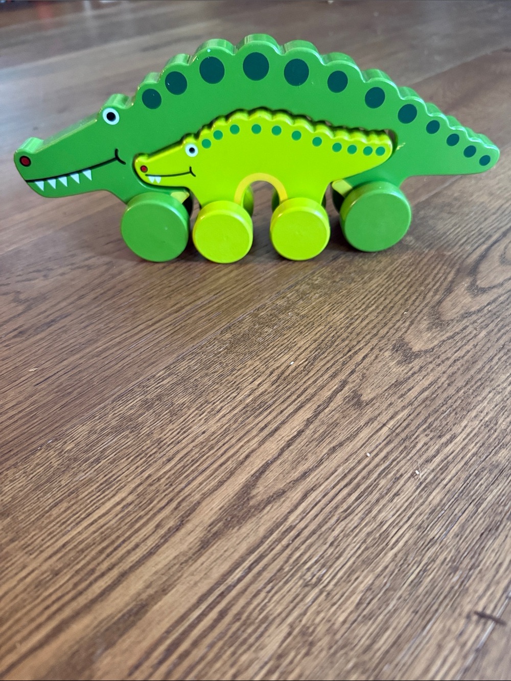 Green Wooden Crocodile Pull Toy - Kids Toys